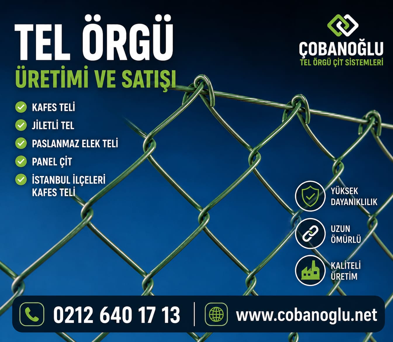 PVC Kaplı Örgü Tel